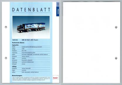 MB SK KSZ KO-Truck #29 Sattelzuge - Herpa Data Sheet-Breakoutcards