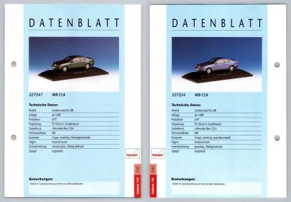 MB CLK #45/46 Sonderm. 1:43 - Herpa Data Sheet-Breakoutcards