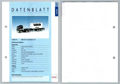 MB SK Container SZ #33 Sattelzuge - Herpa Data Sheet-Breakoutcards