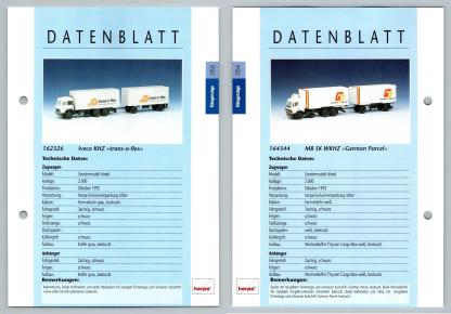 Iveco KHZ / MB SK WKHZ #53/4 Hangerzuge - Herpa Data Sheet-Breakoutcards