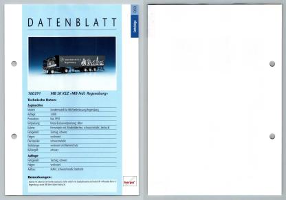 MB SK KSZ MB-Ndl Regensburg #63 Sattelzuge - Herpa Data Sheet-Breakoutcards