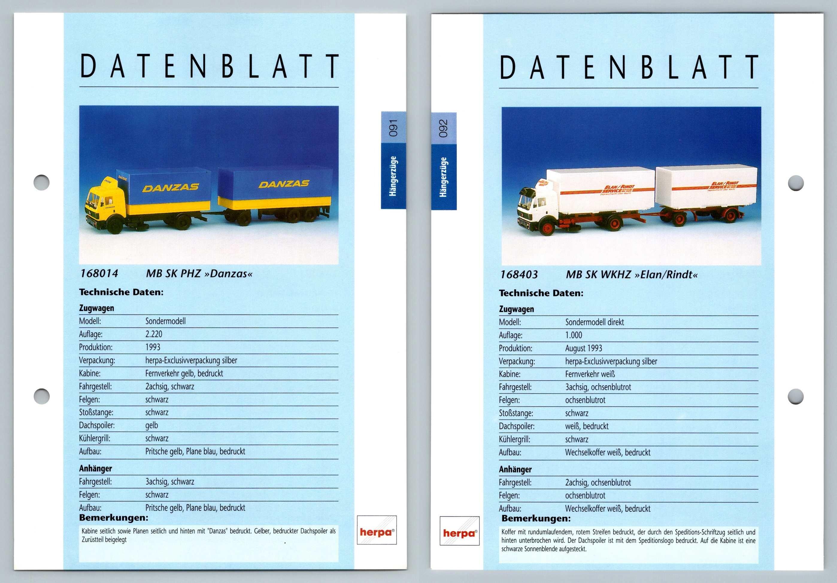 MB SK PHZ / MB SK WKHZ #91/2 Hangerzuge - Herpa Data Sheet-Breakoutcards