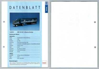 MB SK KSZ Braunschweig #69 Sattelzuge - Herpa Data Sheet-Breakoutcards