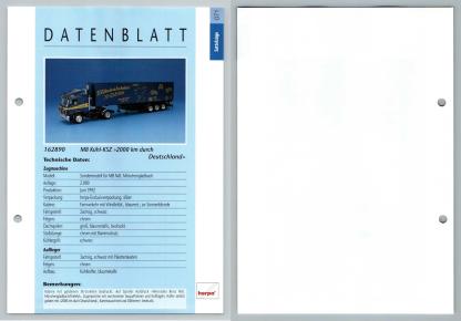 MB Kuhl KSZ 2000 km Durch #71 Sattelzuge - Herpa Data Sheet-Breakoutcards