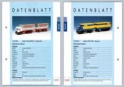 MAN F90 WPHZ / MAN F90 PHZ #109/110 Hangerzuge - Herpa Data Sheet-Breakoutcards