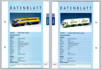 MB SK KHZ / Scania Topline #111/2 Hangerzuge - Herpa Data Sheet-Breakoutcards