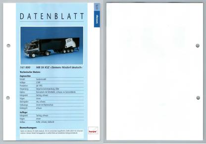 MB SK KSZ Siemens Nixdorf #78 Sattelzuge - Herpa Data Sheet-Breakoutcards
