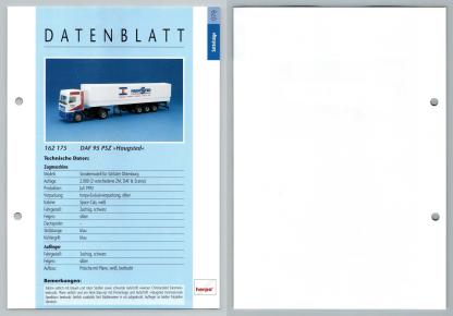 DAF 95 PSZ Haugsted #79 Sattelzuge - Herpa Data Sheet-Breakoutcards