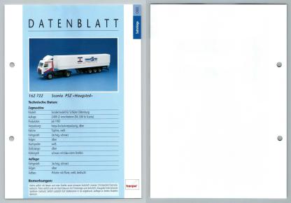 Scania PSZ Haugsted #80 Sattelzuge - Herpa Data Sheet-Breakoutcards