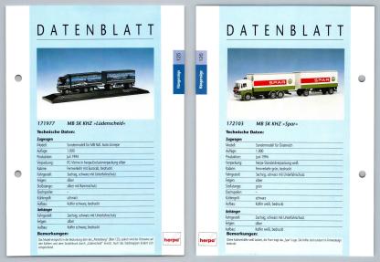MB SK KHZ Ludenscheid / Spar #125/6 Hangerzuge - Herpa Data Sheet-Breakoutcards
