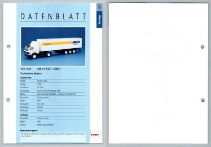 MB SK KSZ ABUS #89 Sattelzuge - Herpa Data Sheet-Breakoutcards