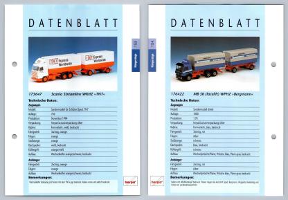 Scania Streamline WKHZ / MB SK Facelift #153/4 Hangerzuge - Herpa Data Sheet-Breakoutcards