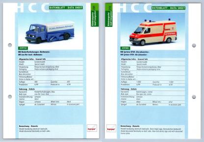 MB Niederflurhubwagen / Sprinter RTW #209/210 Kleintransporter - Herpa Data Sheet-Breakoutcards