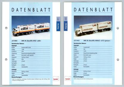MB SK Facelift KHZ / WKHZ #201/2 Hangerzuge - Herpa Data Sheet-Breakoutcards