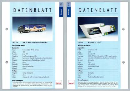 MB SK KSZ Christkindlesmarkt / Ohl #153/4 Sattelzuge - Herpa Data Sheet-Breakoutcards