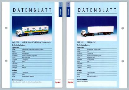 MB SK Kuhl SZ ? MB SK KSZ #237/8 Sattelzuge - Herpa Data Sheet-Breakoutcards