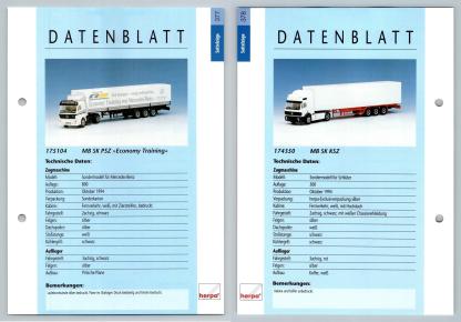 MB SK PSZ / MB SK KSZ #377/8 Sattelzuge - Herpa Data Sheet-Breakoutcards