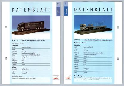 MB SK Facelife KSZ / Tieflade SZ #495/6 Sattelzuge - Herpa Data Sheet-Breakoutcards