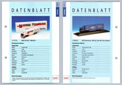 MB SK KSZ / MB SK Renntransp #513/4 Sattelzuge - Herpa Data Sheet-Breakoutcards