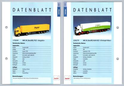 MB SK Facelift PSZ / Kuhl KSZ #531/2 Sattelzuge - Herpa Data Sheet-Breakoutcards