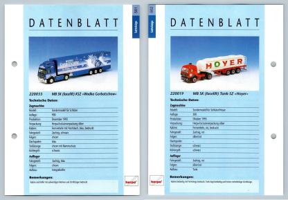 MB SK Facelift / Tank #561/2 Sattelzuge - Herpa Data Sheet-Breakoutcards