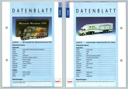 MB SK Facelift / Scania Topline #619/20 Sattelzuge - Herpa Data Sheet-Breakoutcards