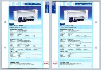IVECO Euro-Tech Kipp SZ #967/8 Sattelzuge - Herpa Data Sheet-Breakoutcards