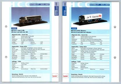 MB Actros L Tank / LH KSZ #1003/4 Sattelzuge - Herpa Data Sheet-Breakoutcards