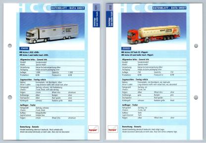 MB Actros L / LH Tank #1031/2 Sattelzuge - Herpa Data Sheet-Breakoutcards