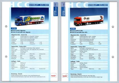 MB Actros LH KSZ / PP-SZ #1141/2 Sattelzuge - Herpa Data Sheet-Breakoutcards
