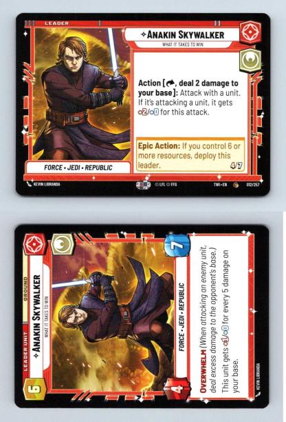 Anakin Skywalker #012 Star Wars Unlimited Twilight Of Republic 2024 Common TCG-Breakoutcards