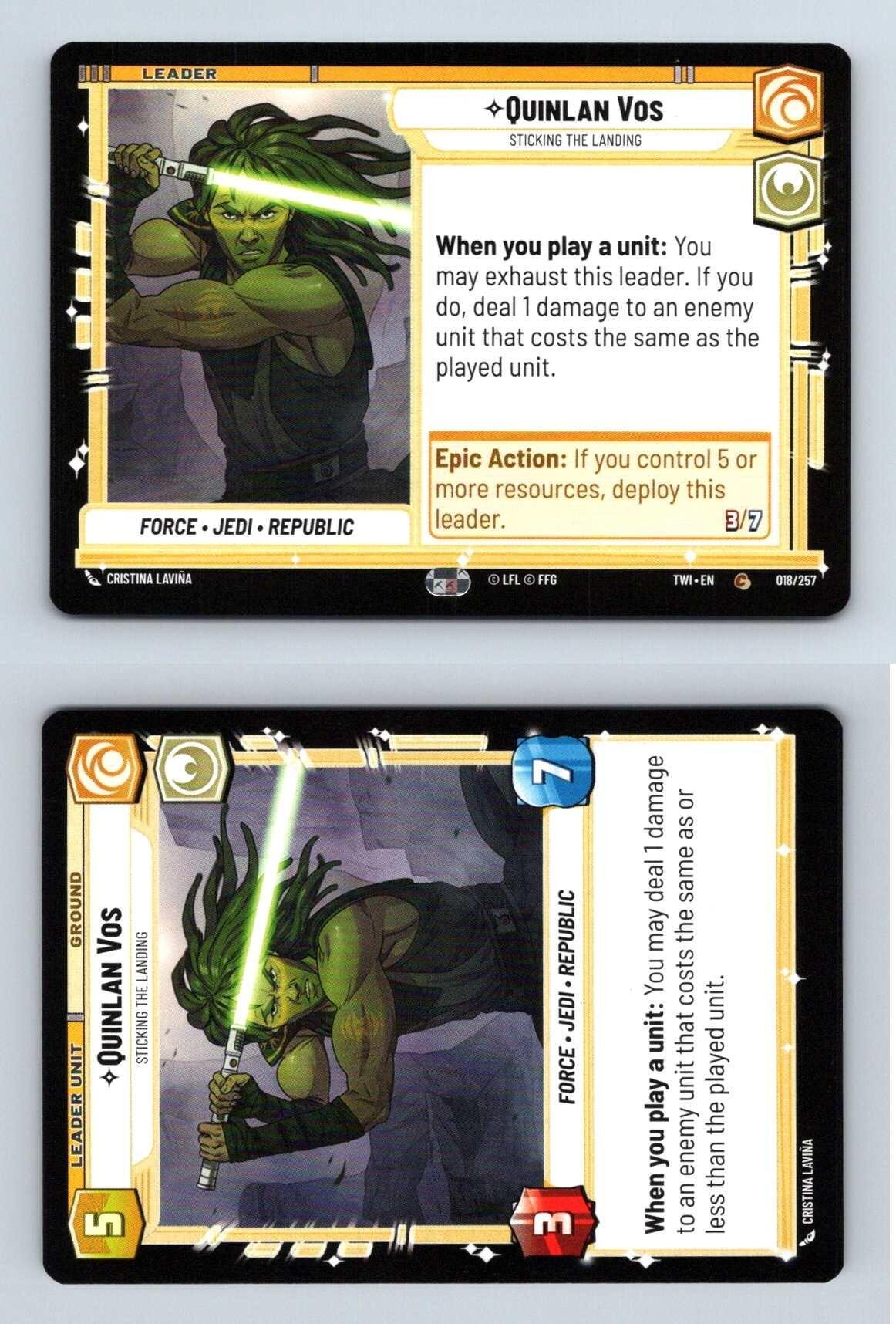 Quinlan Vos #18/257 Star Wars Unlimited Twilight Of The Republic 2024 Common TCG-Breakoutcards
