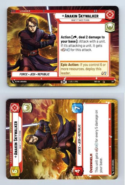 Anakin Skywalker #287 Star Wars Unl. Twilight Republic Common Hyperspace TCG-Breakoutcards