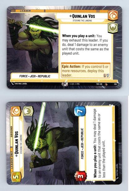 Quinlan Vos #293 Star Wars Unlimited Twilight Republic Common Hyperspace TCG-Breakoutcards