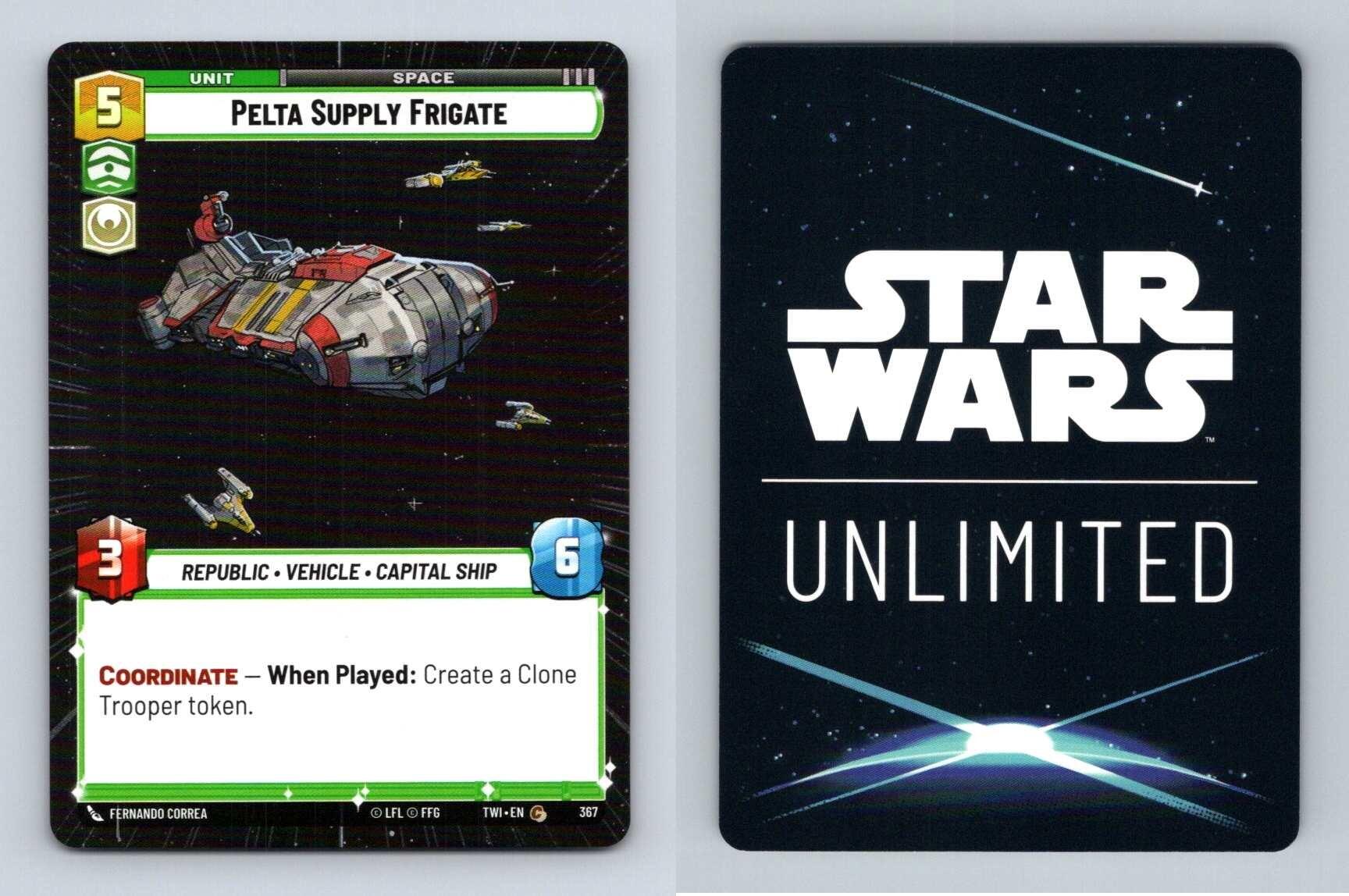 Pelta Supply Frigate #367 Star Wars Unl Twilight Republic Common Hyperspace TCG-Breakoutcards