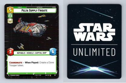 Pelta Supply Frigate #367 Star Wars Unl Twilight Republic Common Hyperspace TCG-Breakoutcards