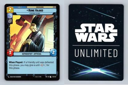 Rune Haako #031 Star Wars Unlimited Twilight Of The Republic 2024 Uncommon TCG-Breakoutcards