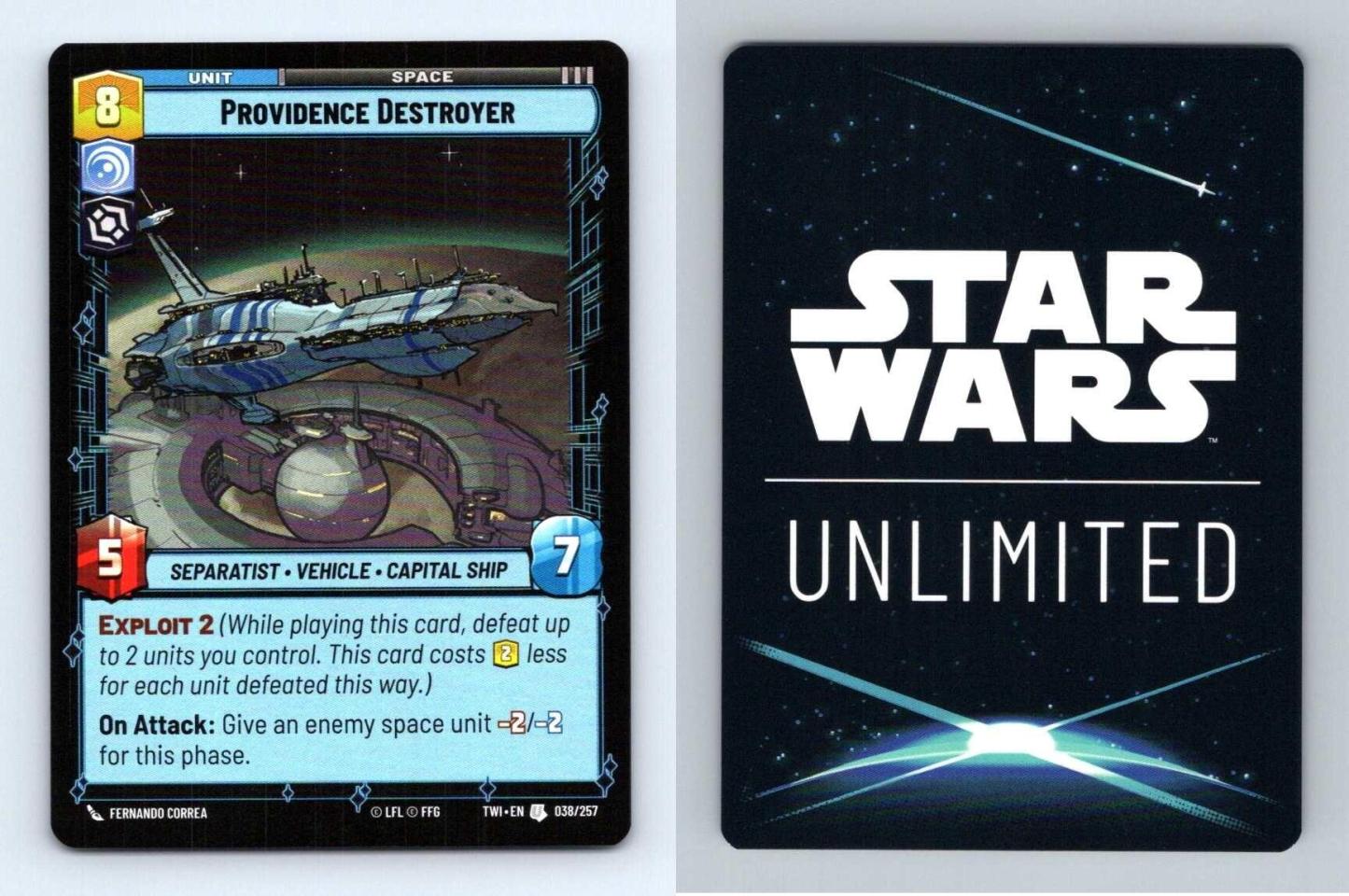 Providence Destroyer #038 Star Wars Unlimited Twilight The Republic Uncommon TCG-Breakoutcards