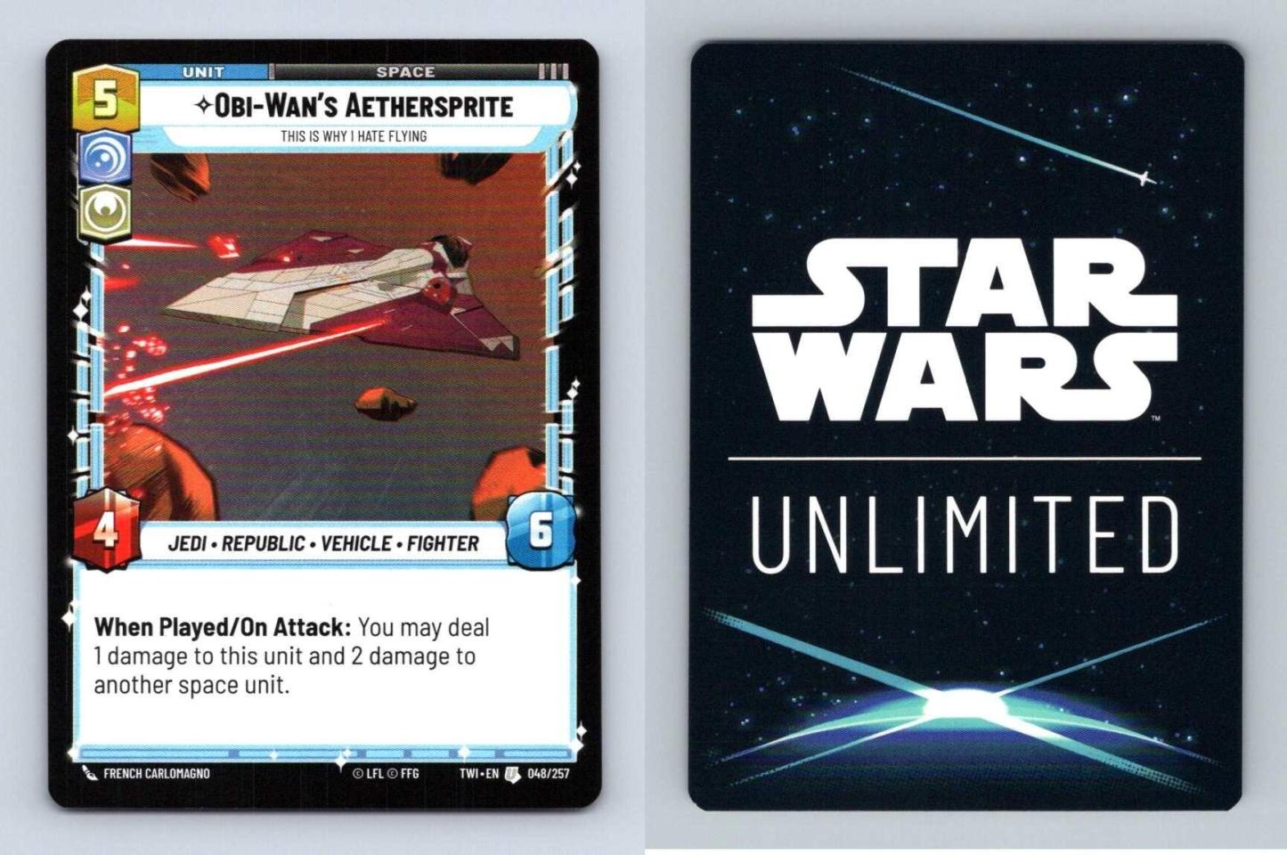 Obi-Wans Aethersprite #48 Star Wars Unlimited Twilight Of Republic Uncommon TCG-Breakoutcards