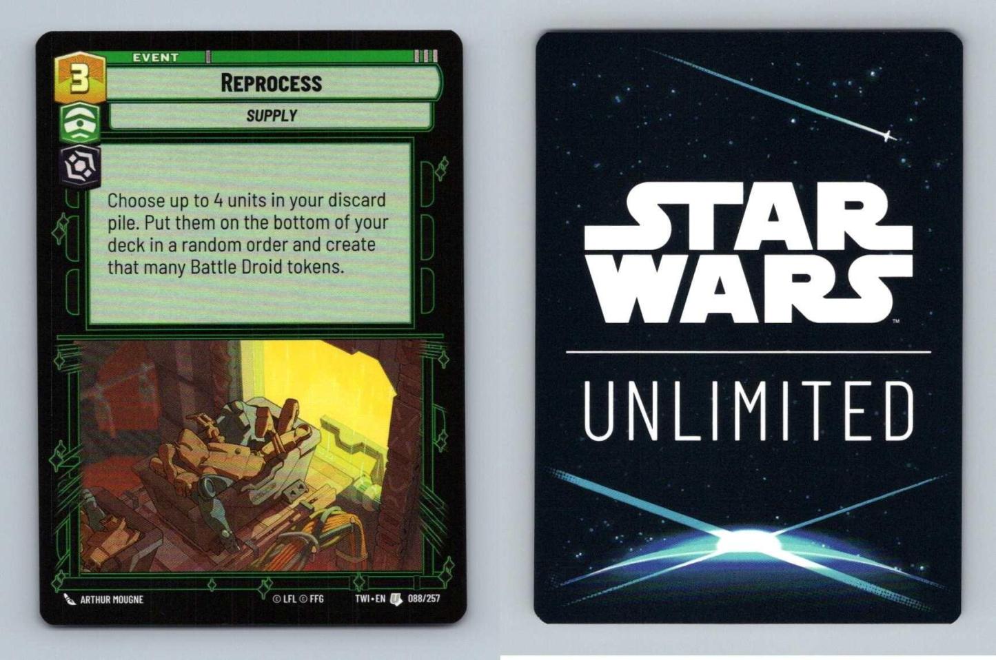 Reprocess #88/257 Star Wars Unlimited Twilight Of The Republic 2024 Uncommon TCG-Breakoutcards