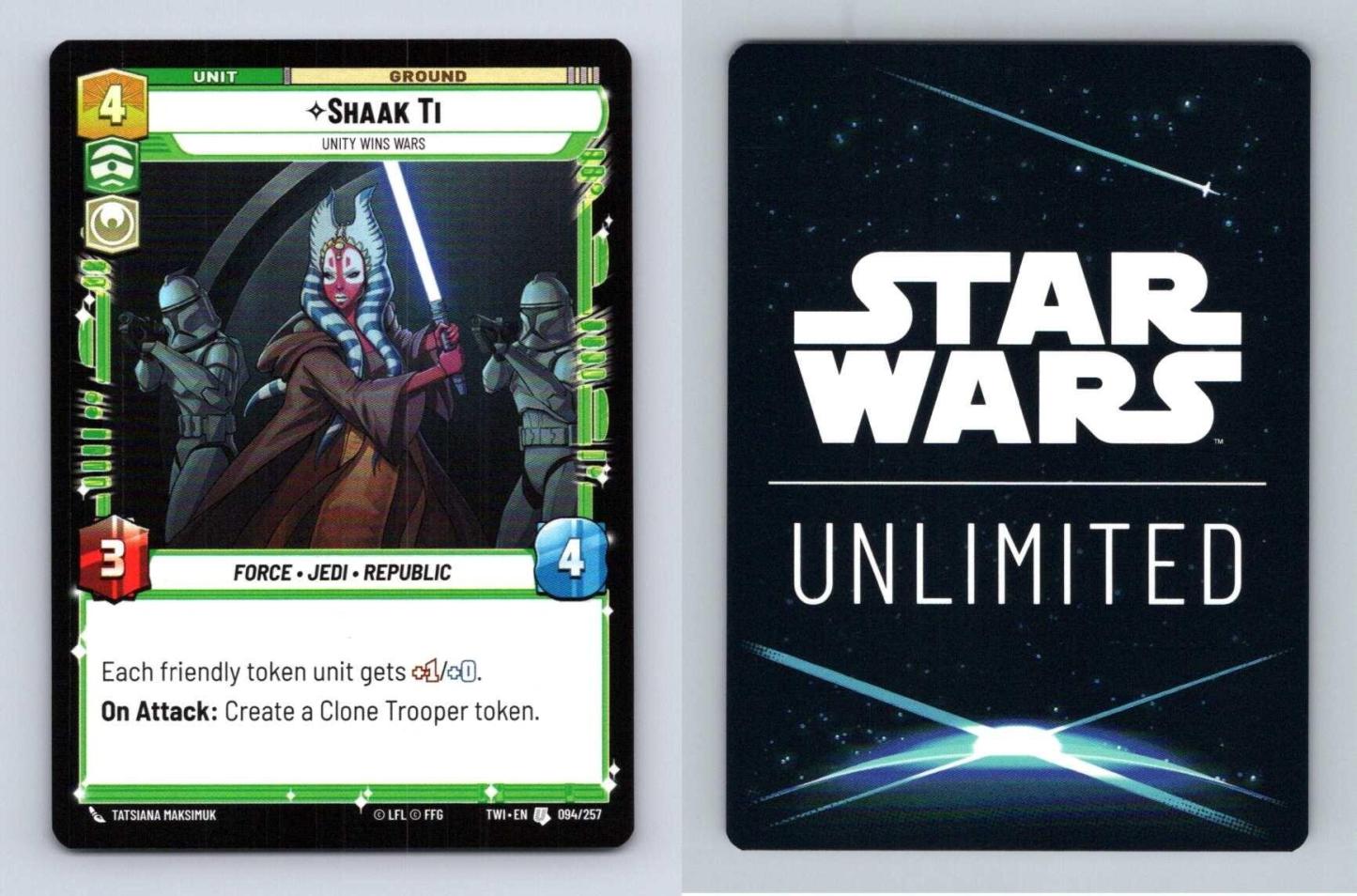 Shaak Ti #094/257 Star Wars Unlimited Twilight Of The Republic 2024 Uncommon TCG-Breakoutcards