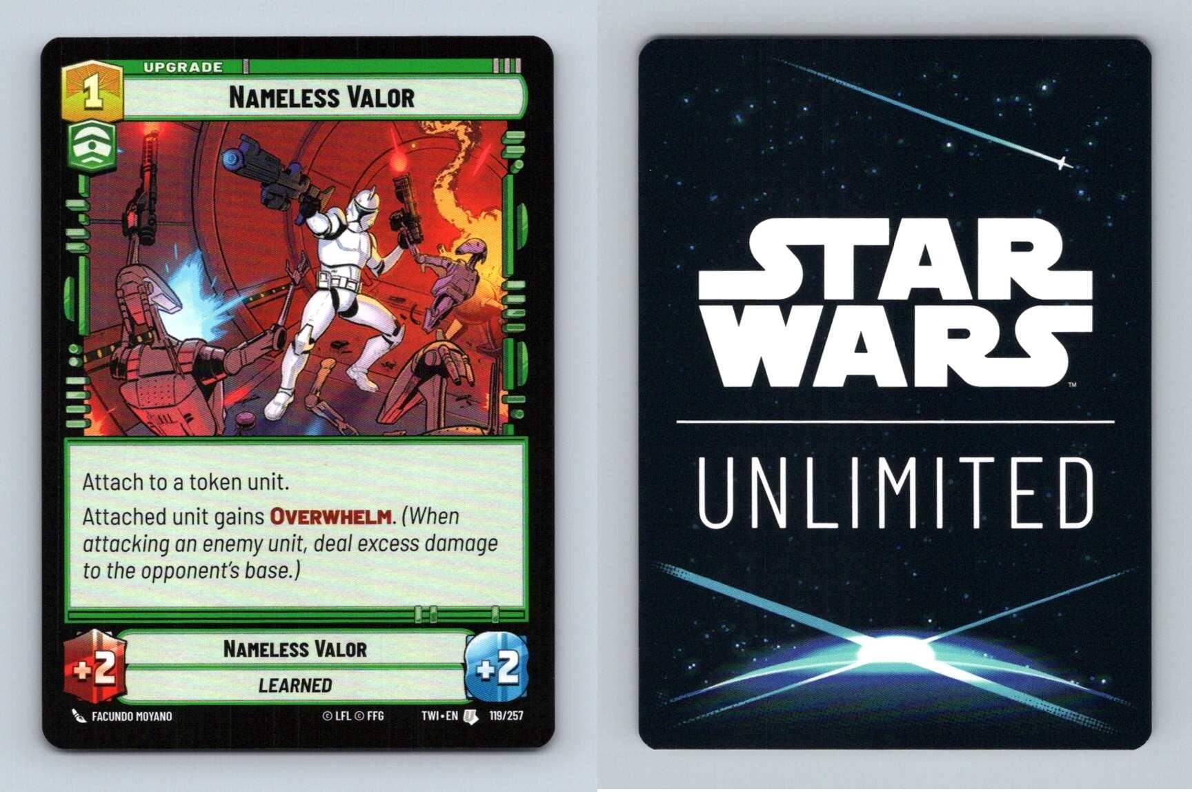 Nameless Valor #119 Star Wars Unlimited Twilight Of The Republic Uncommon TCG-Breakoutcards