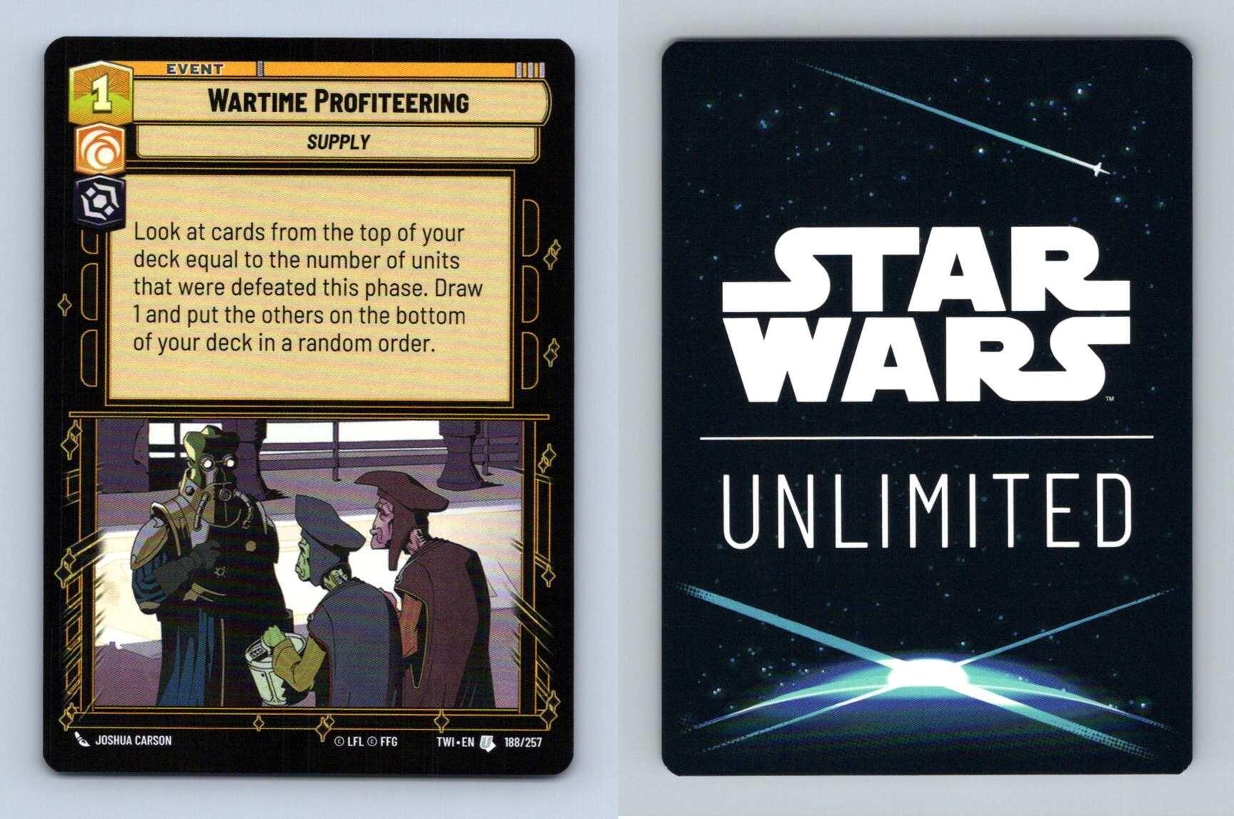 Wartime Profiteering #188 Star Wars Unlimited Twilight Of Republic Uncommon TCG-Breakoutcards