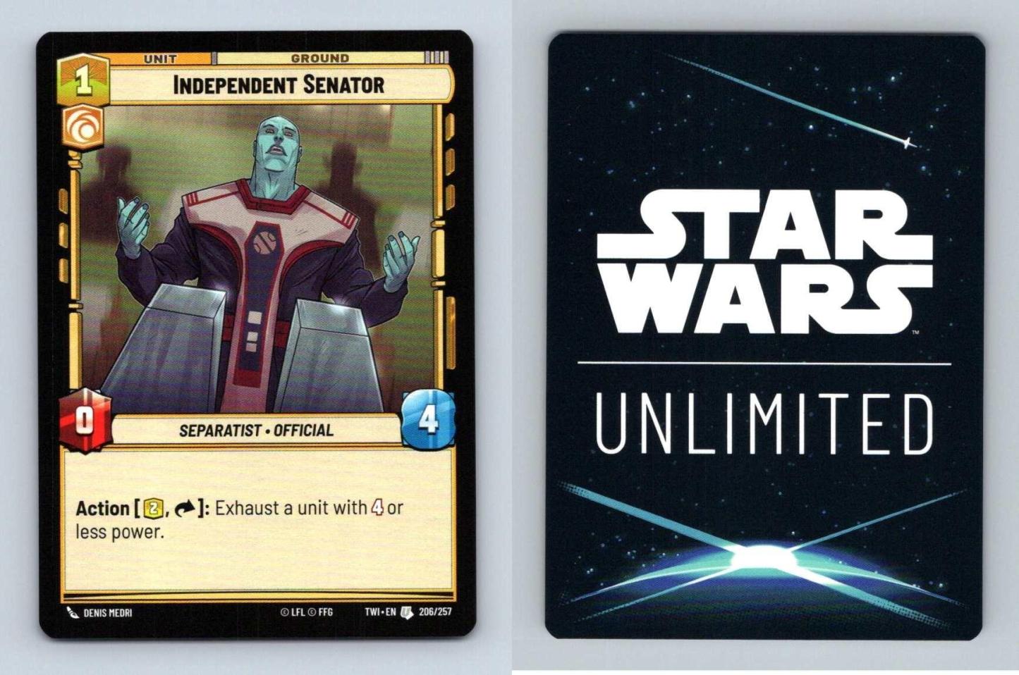 Independent Senator #206 Star Wars Unlimited Twilight Of Republic Uncommon TCG-Breakoutcards