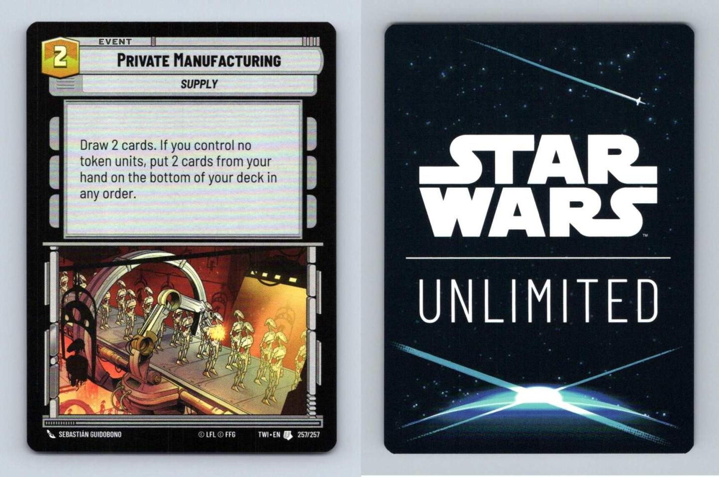 Private Manufacturing #257 Star Wars Unlimited Twilight Of Republic Uncommon TCG-Breakoutcards