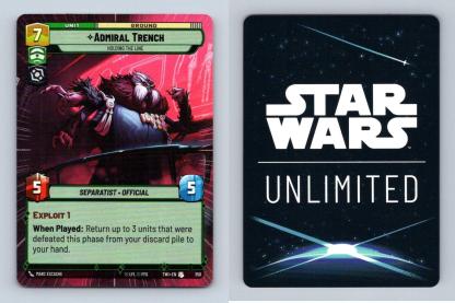 Admiral Trench #358 Star Wars Unl Twilight Republic Uncommon Hyperspace TCG-Breakoutcards