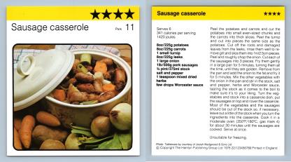 Sausage Casserole #11 Pork Kathie Webbers Cookery 1977-8 Recipe Card