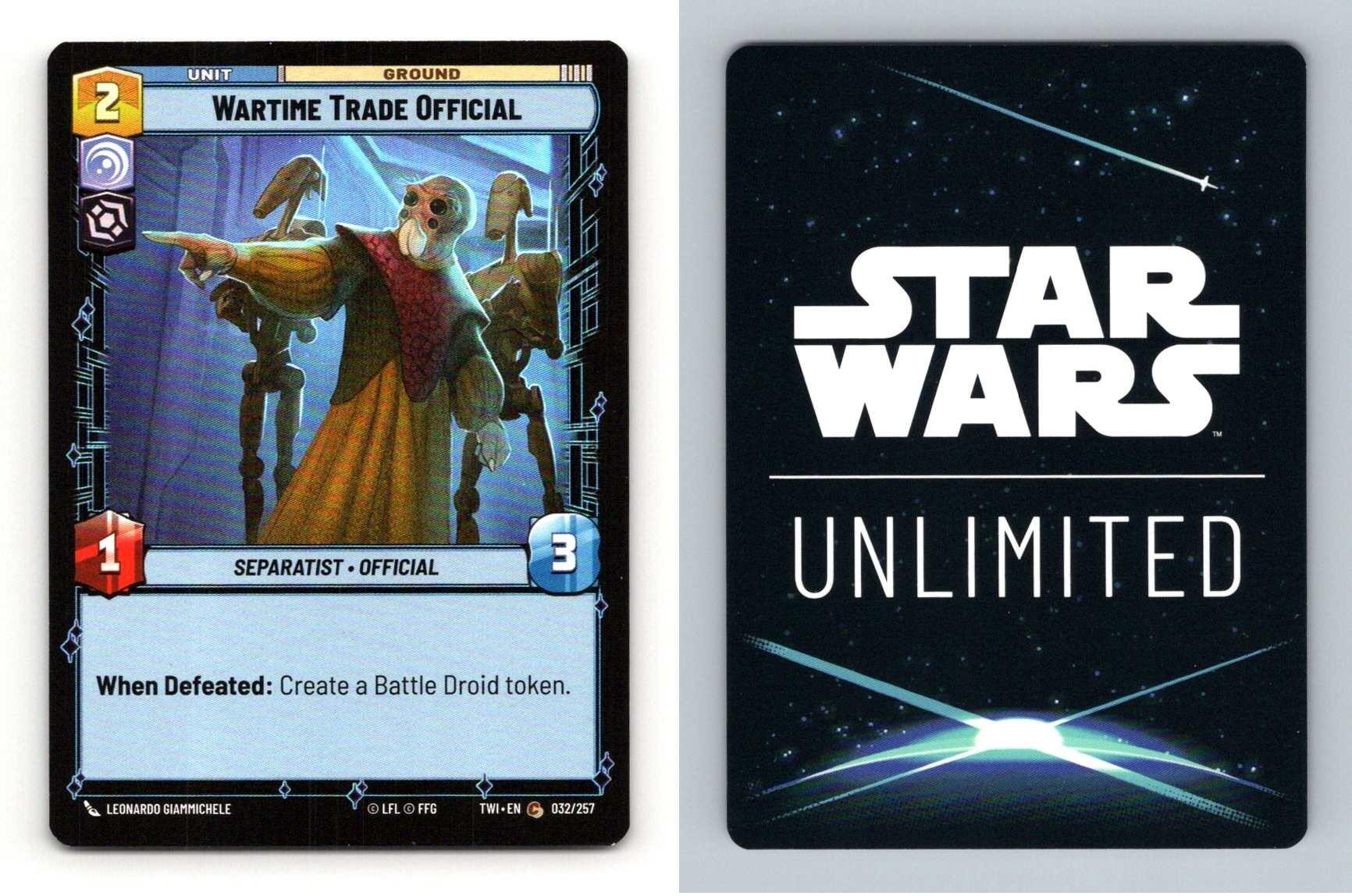 Wartime Trade Official #032 Star Wars Unl Twilight Republic Common Foil TCG-Breakoutcards