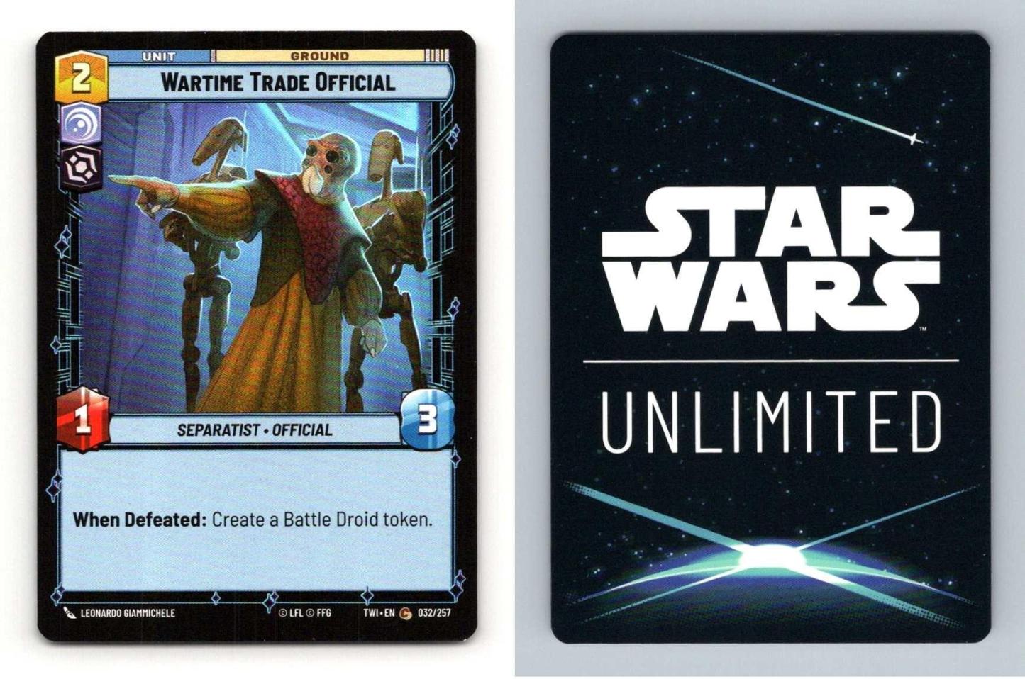 Wartime Trade Official #032 Star Wars Unl Twilight Republic Common Foil TCG-Breakoutcards