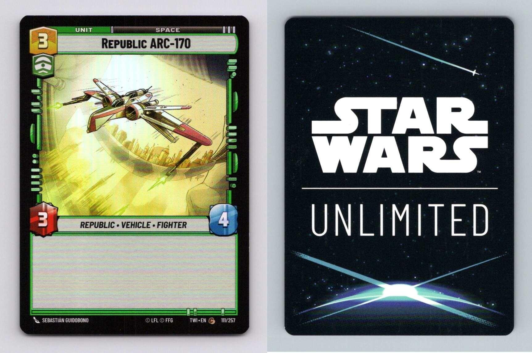 Republic ARC-170 #111 Star Wars Unlimited Twilight Of Republic Common Foil TCG-Breakoutcards